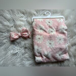 Baby blanket with matching headband